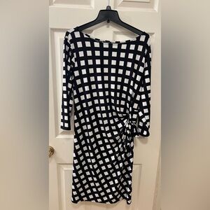 Ann Taylor Black and White Grid Dress